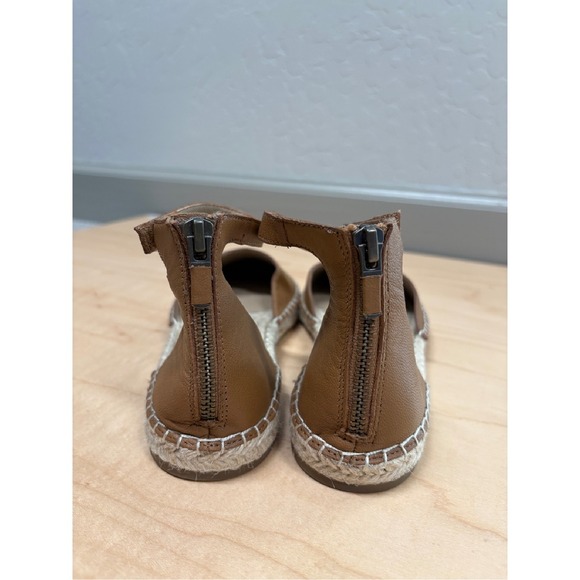 Eileen Fisher Lala Espadrille Ankle Strap Leather Sandals Tan Flats Shoes Sz 8.5 - Picture 4 of 6